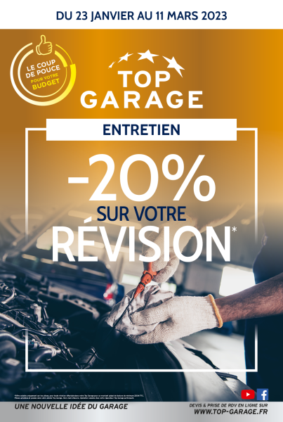 Top garage entretien -20 % sur votre révision